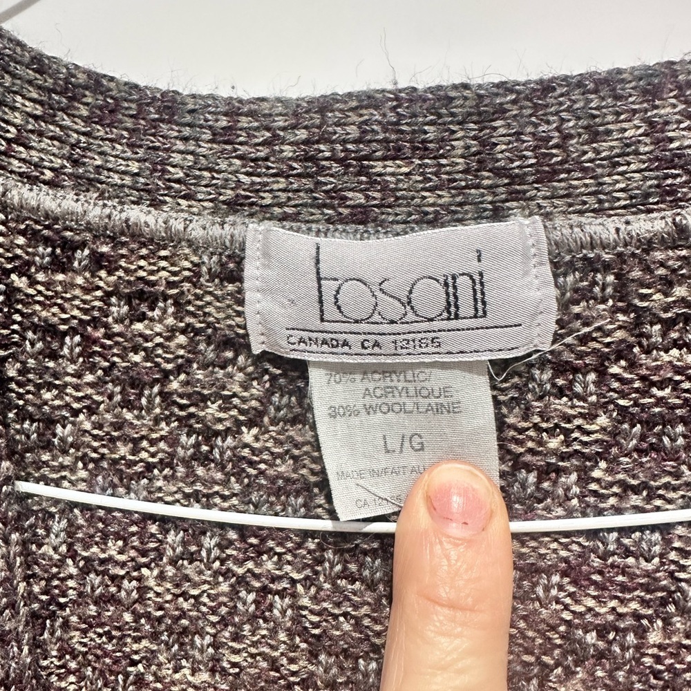 Title:
Vintage Tosani Wool Blend Marled Knit Cardigan Oversized Cozy Fit Large - Picture 3 of 4